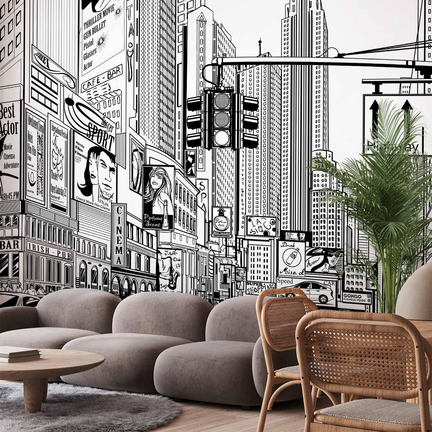 murando - Carta da Parati Moderna per Soggiorno, Città, 350x270 cm | Fotomurali in TNT, Decorazione da Muro XXL, Poster Giganti da Parete, New York, Produzione Europea