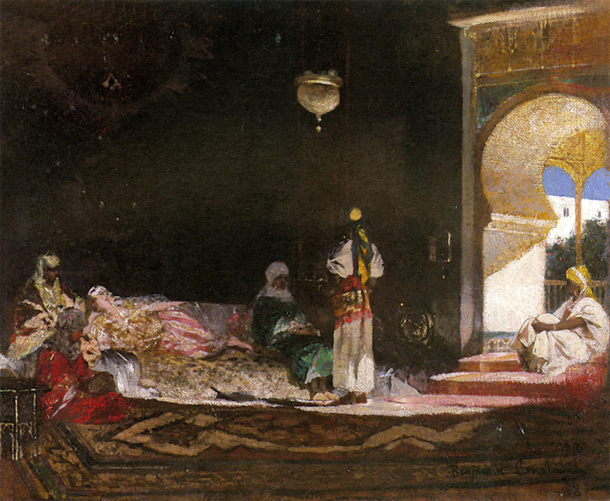 ARTXLXXBN Famous Prints Artwork Pictures Poster Painting Art Scene De Harem by Benjamin Jean Constant Artwork Landscape Pictures for Home Decor 60x90cm