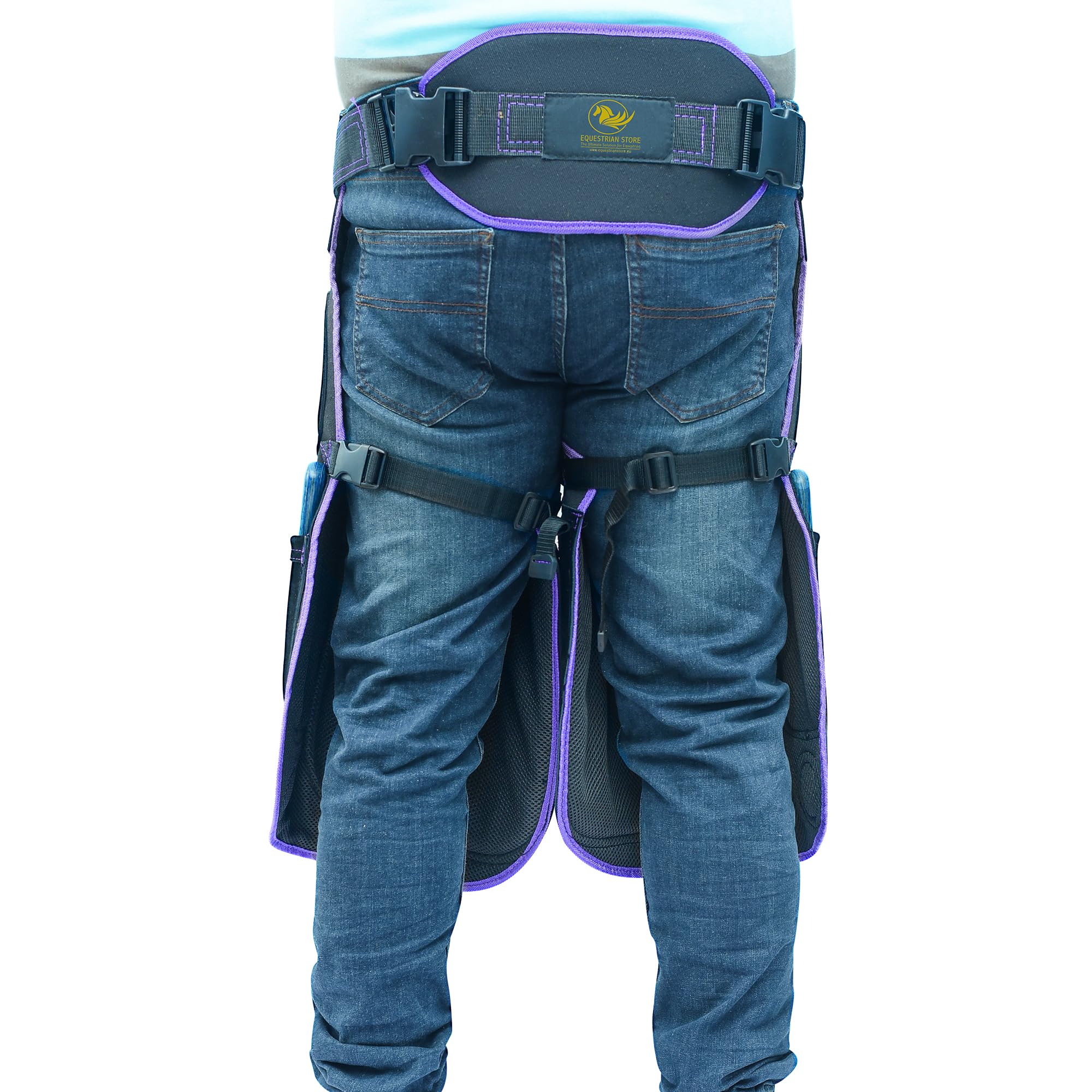 Forja especial de forja 65 cm - Delantal de herraduras de piel reforzada y estable, morado, 63 cm