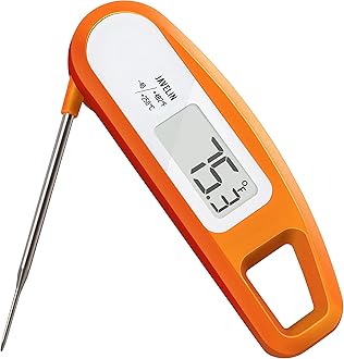 Lavatools PT12 Javelin Ultra Fast Digital Instant Read Meat Thermometer for Grill and Cooking, 2.75" Probe, Compact Foldable Design, Large Display, Splash Resistant – Tangerine