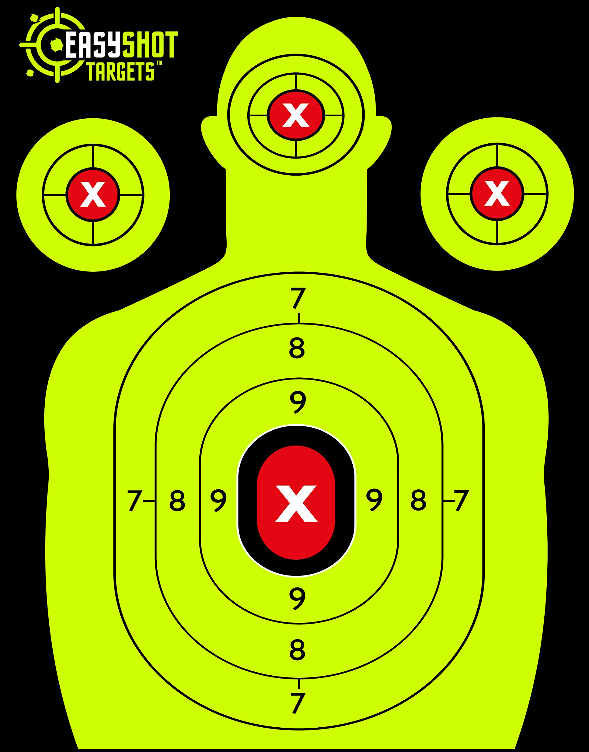 EASYSHOT Shooting Targets 18 x 12inch Targets Highly Visible Neon