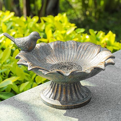MUMTOP Bird Baths for Outdoors, Antique Outdoor Garden Birdbath Bowl