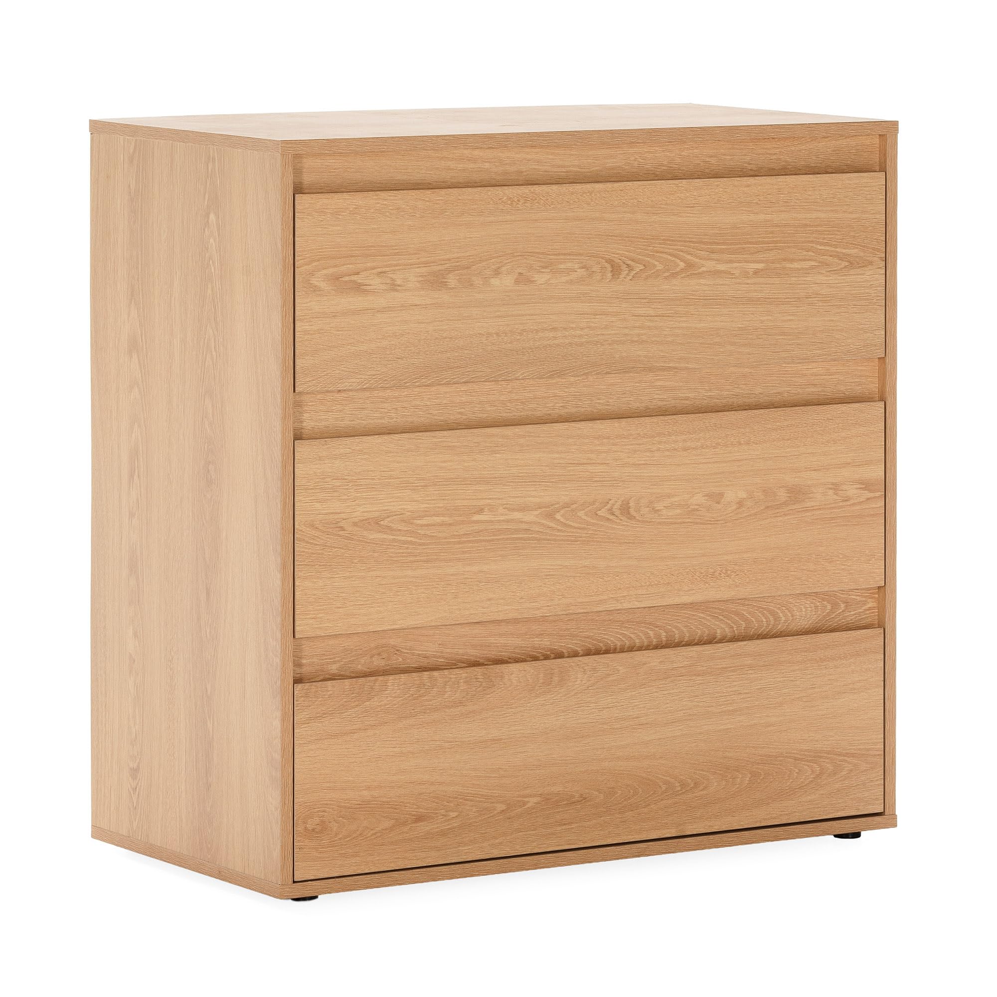 HOMN LIVING Cómoda de Noche Tori 3 cajones Color Roble, 80 cm (Ancho) 40 cm (Profundo) 80 cm (Altura)