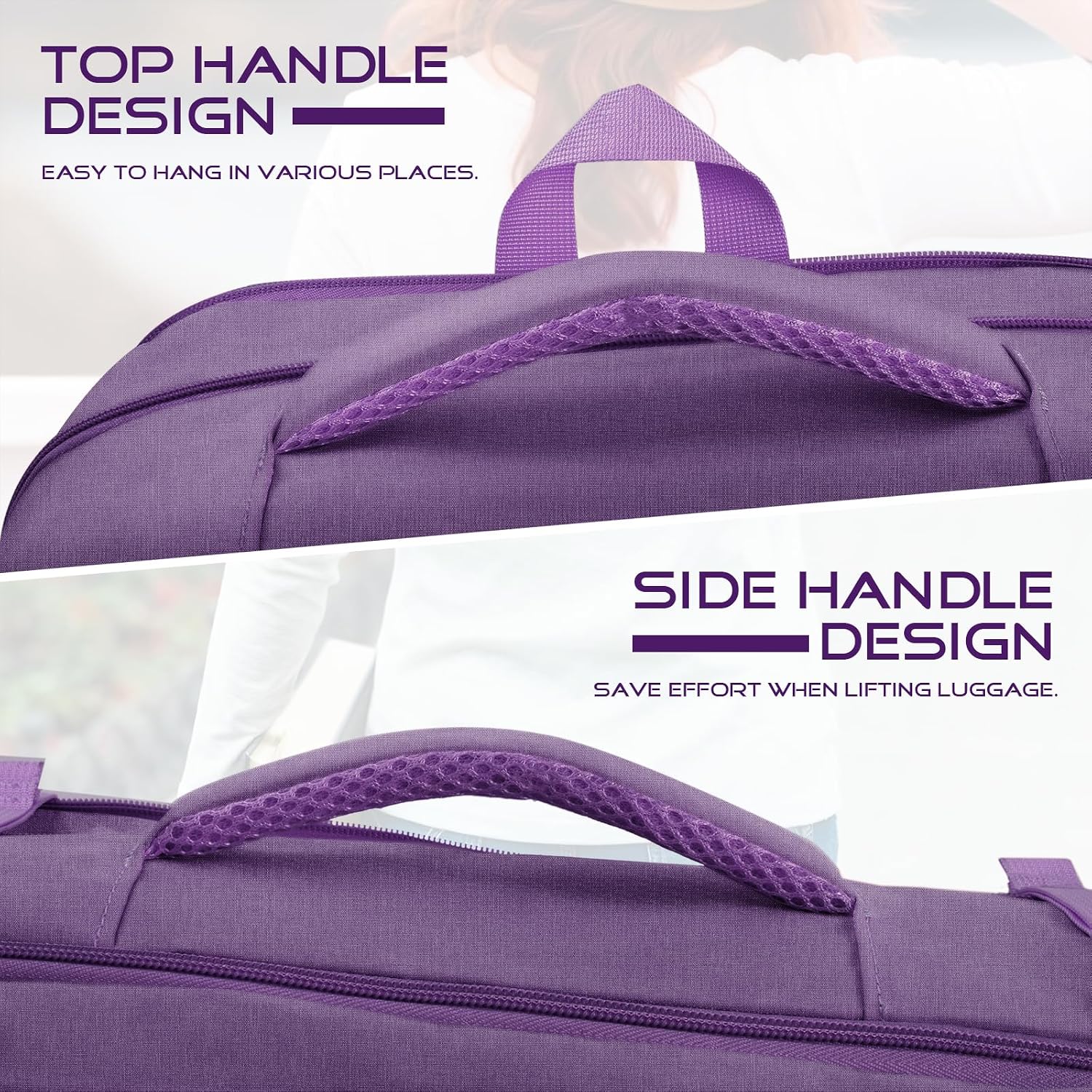 Extra Large Travel Backpack, Expanable Carry on Backpack for Women, TSA 18.4 inch Laptop Bag Flight Approved, Lightweight Waterproof Business Luggage Bag, Travel Gifts for Women, Purple image 3