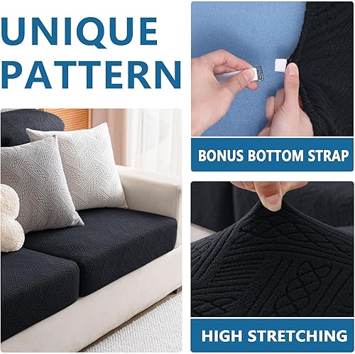Miniatura 6 de hyha Fundas de cojín impermeables para sofá, fundas impermeables para sofá modular para sofá de mascotas, fundas elásticas para sofá y mascotas,