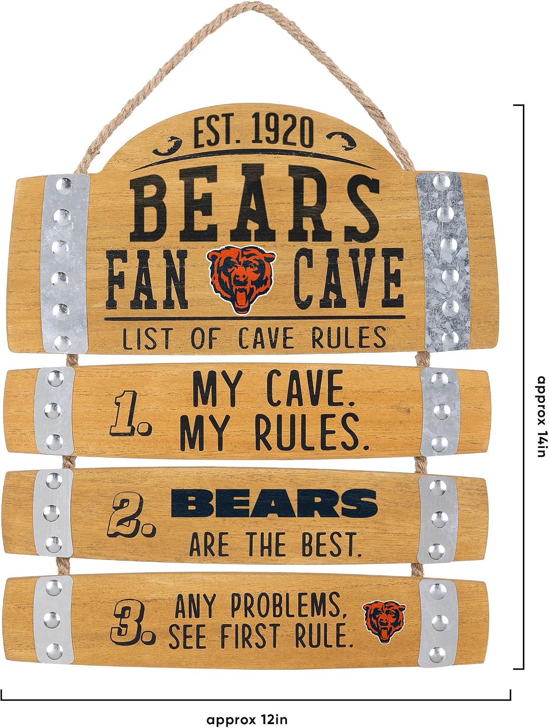 FOCO NFL Team Logo Barrel Slat Mancave Hanging Wall Sign