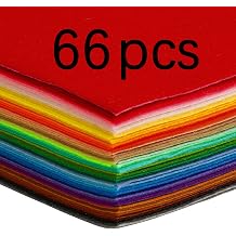 LIZOIDZSM 66 pcs Felt Sheets,4"x4" Assorted Felt Sheets DIY Felt Sheet for Crafts,Felt Paper Felt Pack Felt Craft kit,Soft Felt Sheet,Felt Pieces Fabric 1mm Thick