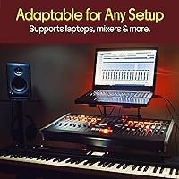 Vista 5 de Pyle PLPTS38 dispositivo universal dual de soporte para portátil, equipos de sonido estación de trabajo para mezclado de DJs