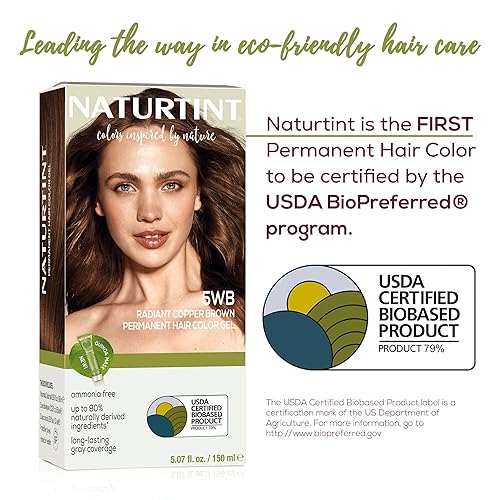 Miniatura 4 de Naturtint 5WB Radiant Copper Brown Permanent Hair Color (Pack of 1), Ammonia Free, Vegan, Cruelty Free, up to 100% Gray Coverage, Long Lasting rubio