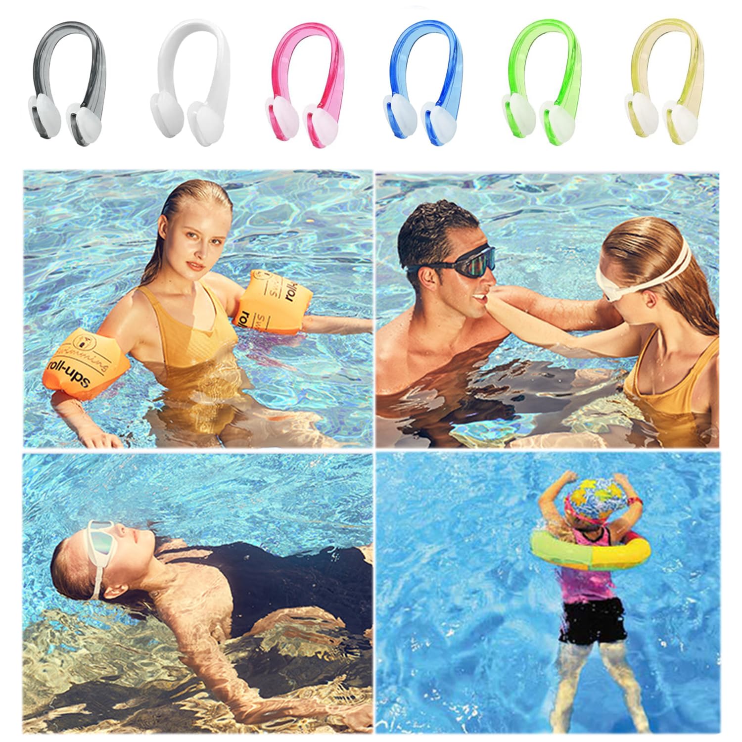 Pinzas de Nariz para Natación de Silicona Reutilizables para Adultos Niños