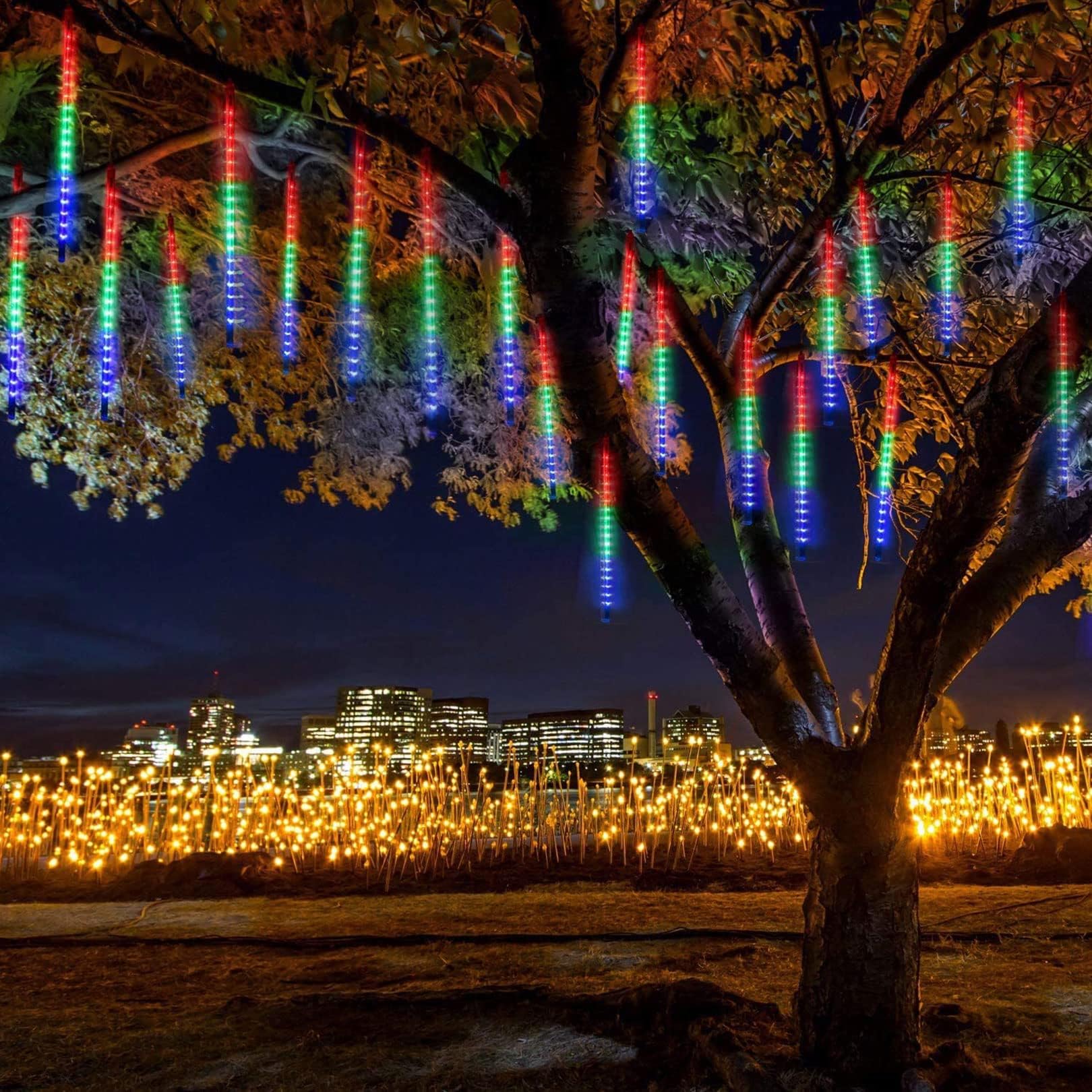 Light String,Lights String Indoor Light 50cm 8 Tubes 384 LED Tubes ative Snowfall Lights Raindrop for Party Christmas, Multicolor