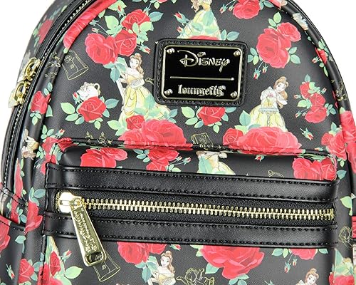 Miniatura 4 de Loungefly Disney Beauty And The Beast Belle Roses - Mini mochila Negro - Mochila de día