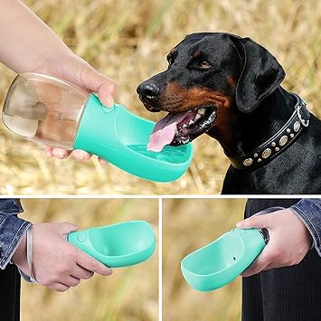 VENIVA Dog Water Bottle, Leak Proof Portable Puppy Water Dispenser Drinking Feeder Pet Care Cup for Outdoor Walking, Hiking, Travel 350ml