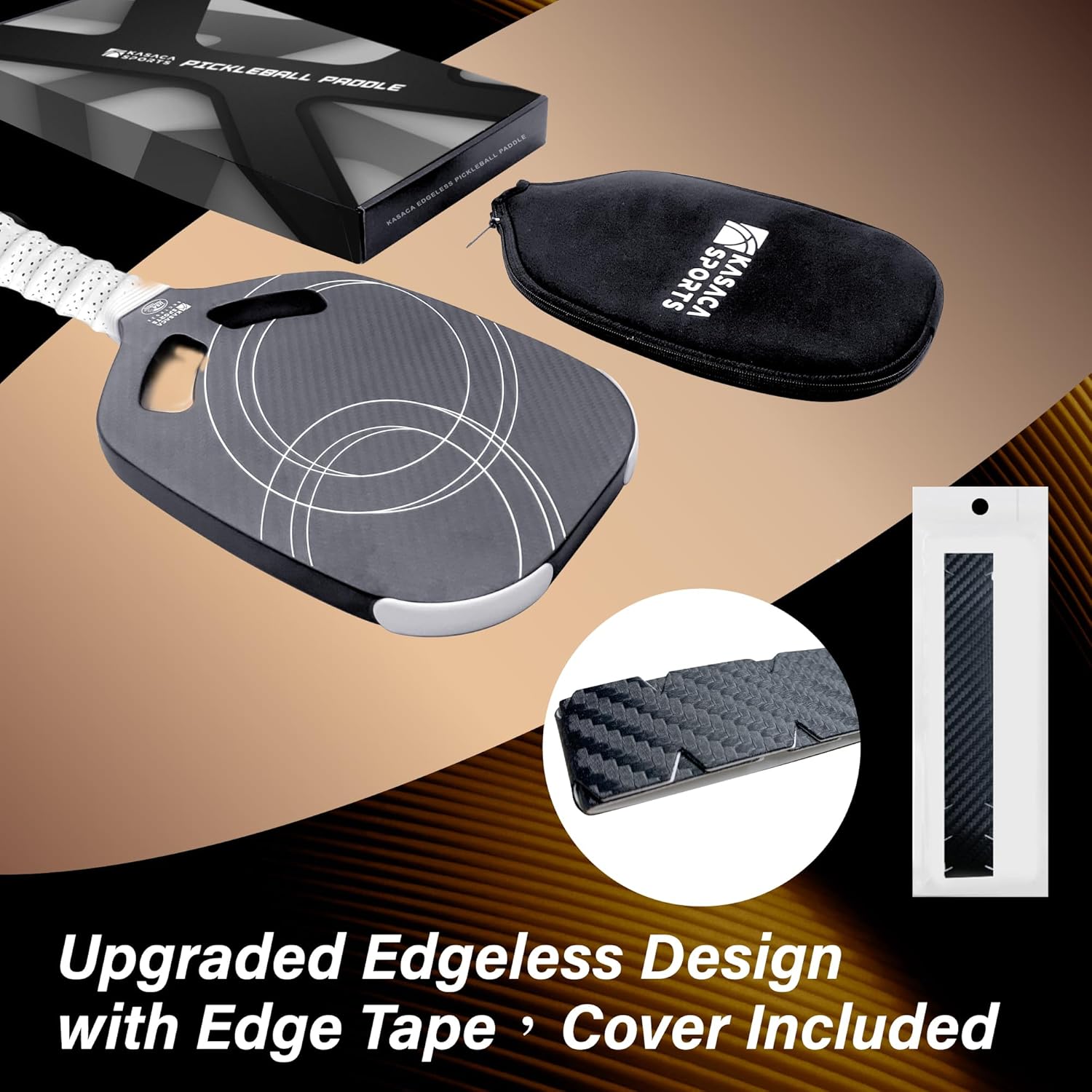 Premium Pickleball Paddle T700 Carbon Fiber, 16mm Thickness, Air Open Throat, Enhanced Spin & Control, Edgeless Design, Durable & USAPA Approved