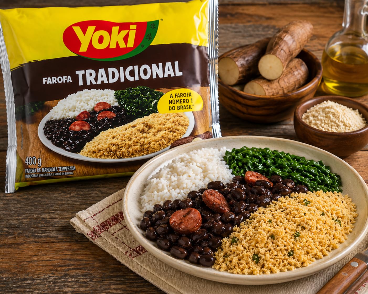 YOKI Farofa de Mandioca Temperada 400g