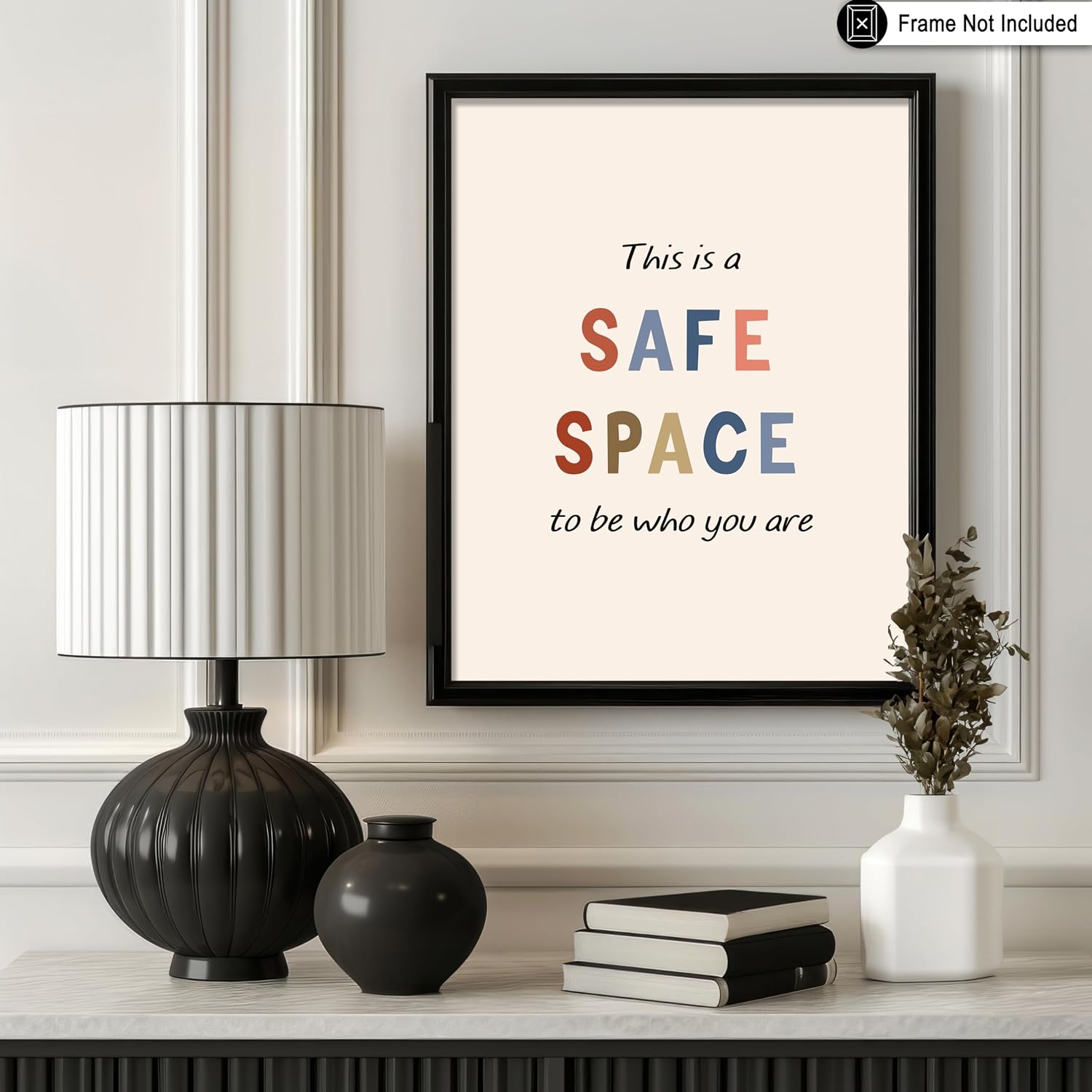 Poster Master This Is A Safe Space Poster - Mental Balance Print - School Counselor Art - Gift for Psychologist, Student & Teacher - Great Decor for School or Therapist Room - 8x10 UNFRAMED Wall Art