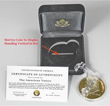 Donald J. Trump Won 2025 Gold Coin in Velvet Display Case - 47th Presidential Commemorative Gold Plated Replica Challenge Coin with Cert of Authenticity (2025 Velvet)