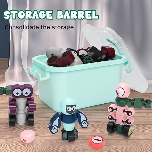 Miniatura 5 de Imanes Robot Transformar Juguetes - para niños de 3, 4, 5, 6, 7 años, juguetes de transformación, planeta, bloques de construcción magnéticos