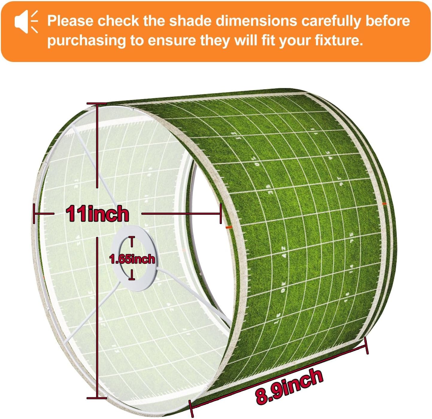 American football field grass texture Drum Lamp, Lamp Shades - 11" x 11" x 8.9" Vintage Replacement Fabric Lampshades for Table Lamps, Floor Lamps Easy Assembly