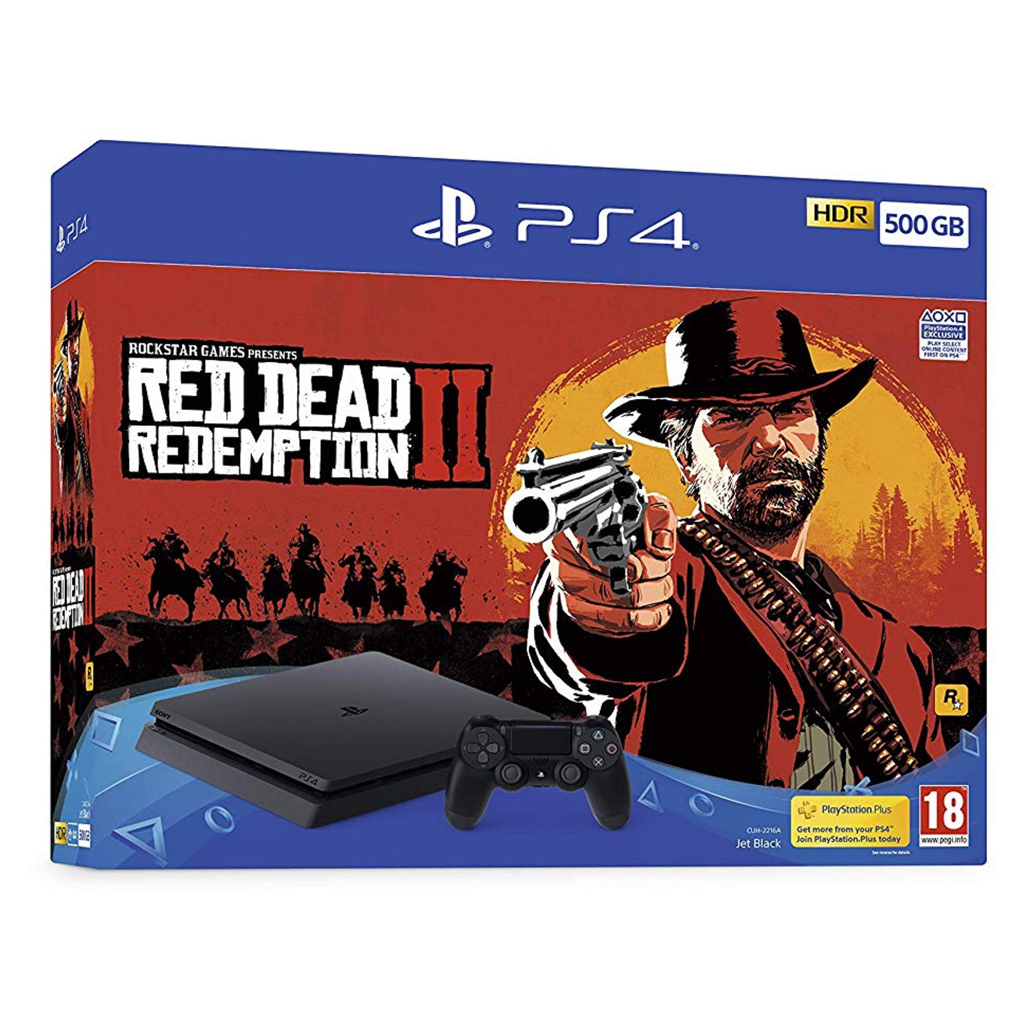 Sony PlayStation 4 500GB Console (Black) with Red Dead Redemption 2 Bundle [Edizione: Regno Unito]