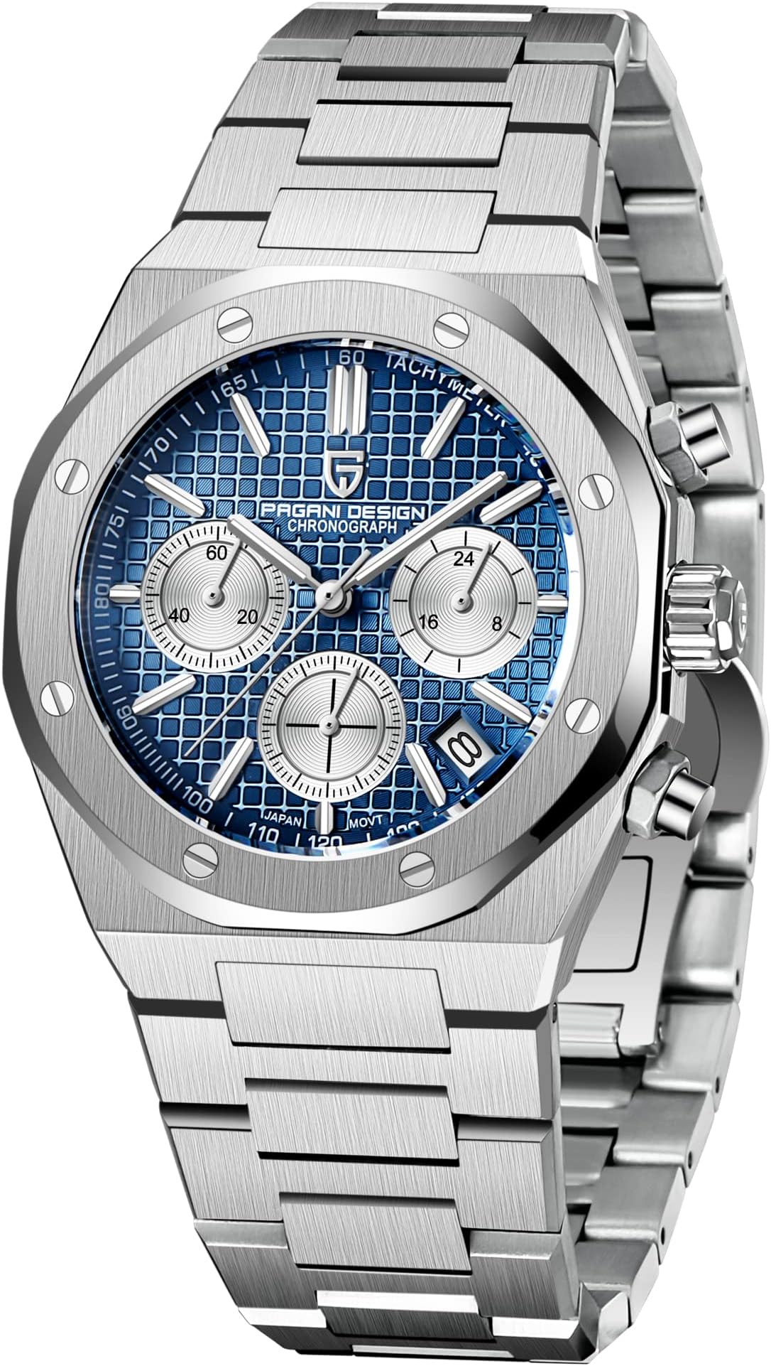 PAGRNE DESIGNPagani Design Watches for Men Japanese Quartz VK63 Stainless Steel Chronograph wrstiwatch Sapphire Mirror 200m Waterproof 1707