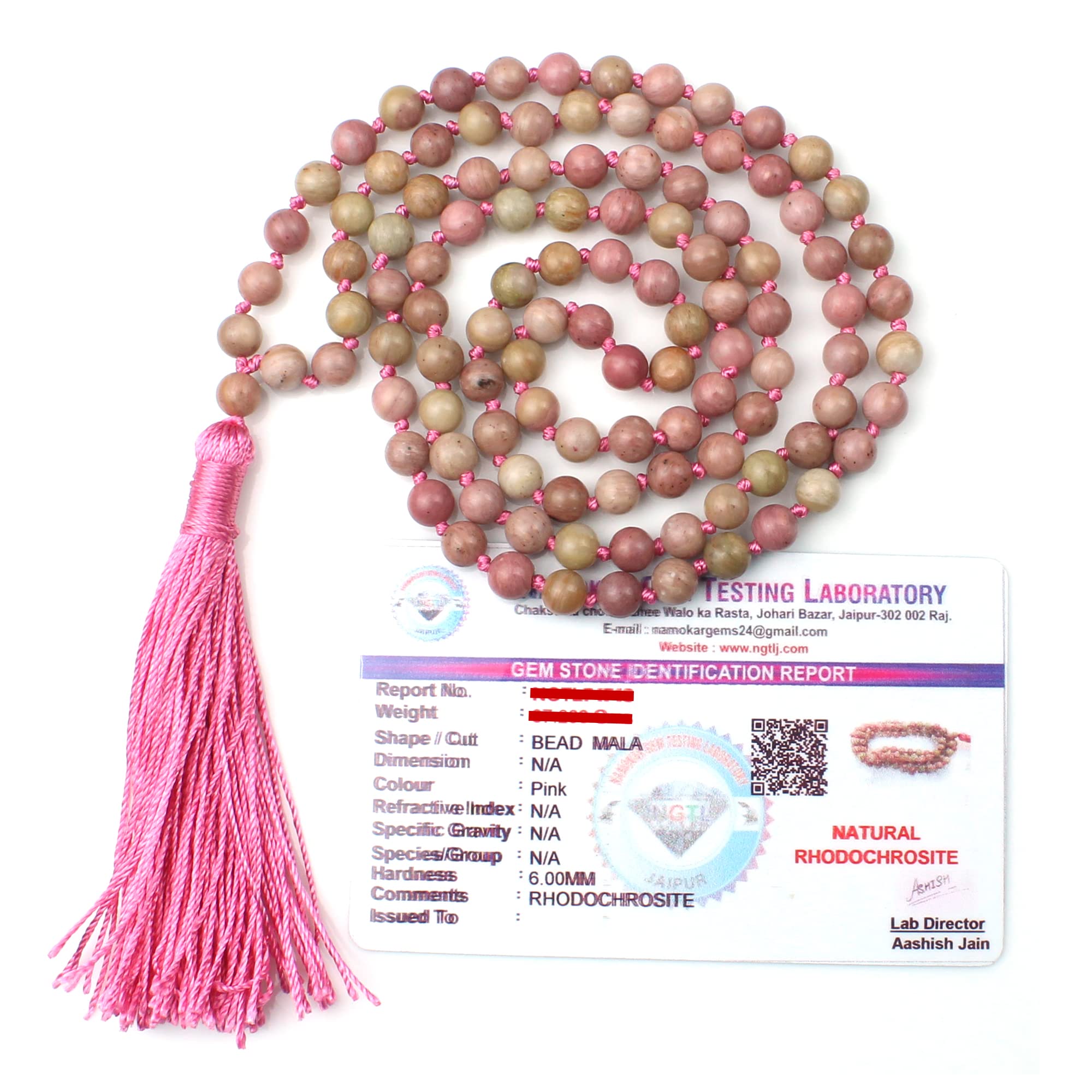 Remedywala Certified Rhodochrosite Crystal Mala 6MM, Pink Tussel (B0BPLLRY44) Amazon Price History, Amazon Price Tracker