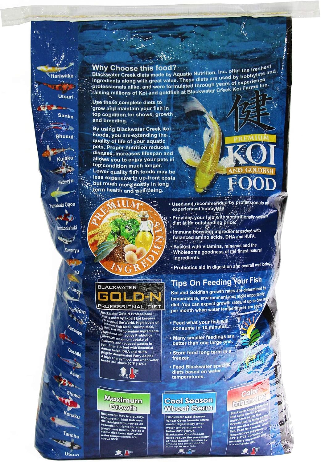 Blackwater Premium Koi and Goldfish Foods Color Enhancing Medium 40 Lb