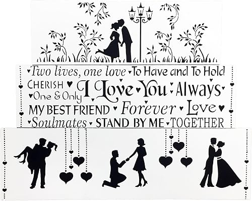 Miniatura 3 de Plantillas para tartas de silueta de pareja de Kissing por Designer Stencils