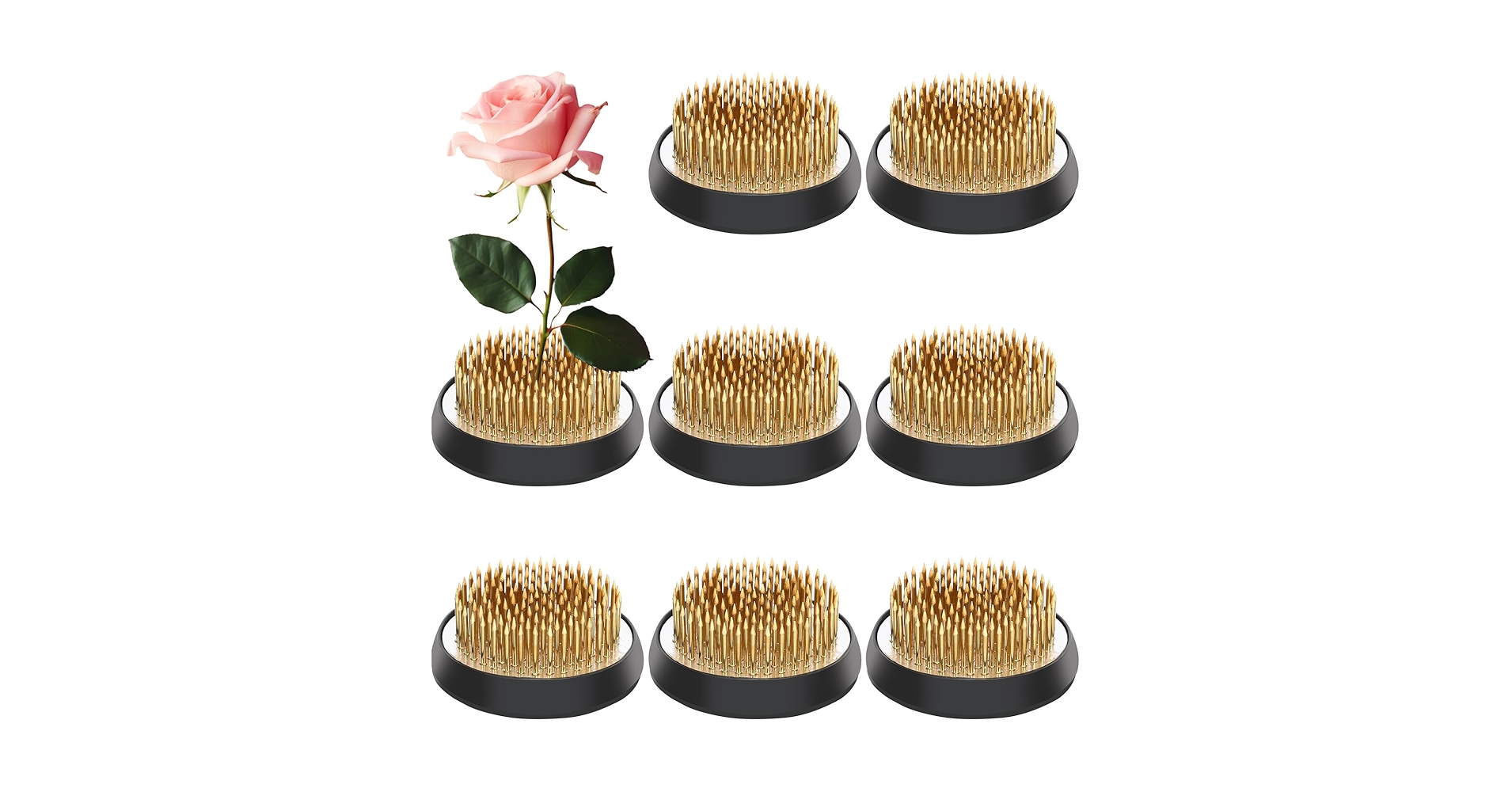 Amazon.com: Sliner 8 Pcs 2 Inch Floral Frogs Round Brass