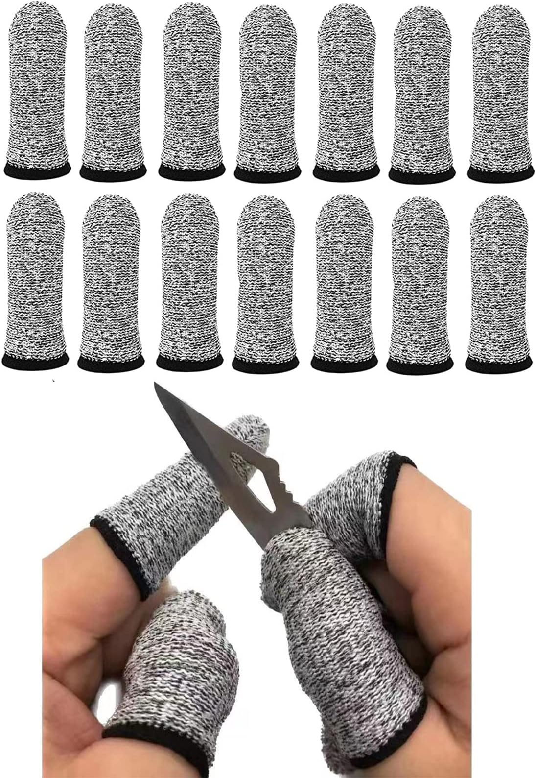 14pcs Finger Cover Protector Anti-Cut Fingertip Finger Cover Anti-Cut Finger Bed Protector Reusable Finger Cover Thumb Finger Protector Bed Suitable for Work, Sculpture