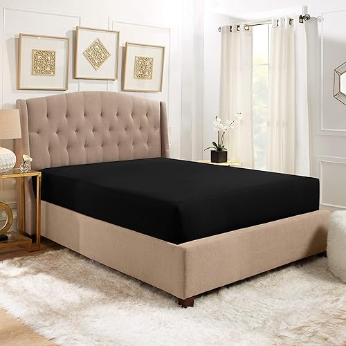 Miniatura 2 de Empyrean Bedding Sábana bajera ajustable de 14 a 16 pulgadas de profundidad  Sábana de microfibra de doble cepillado suave y sedosa  Juego de 2