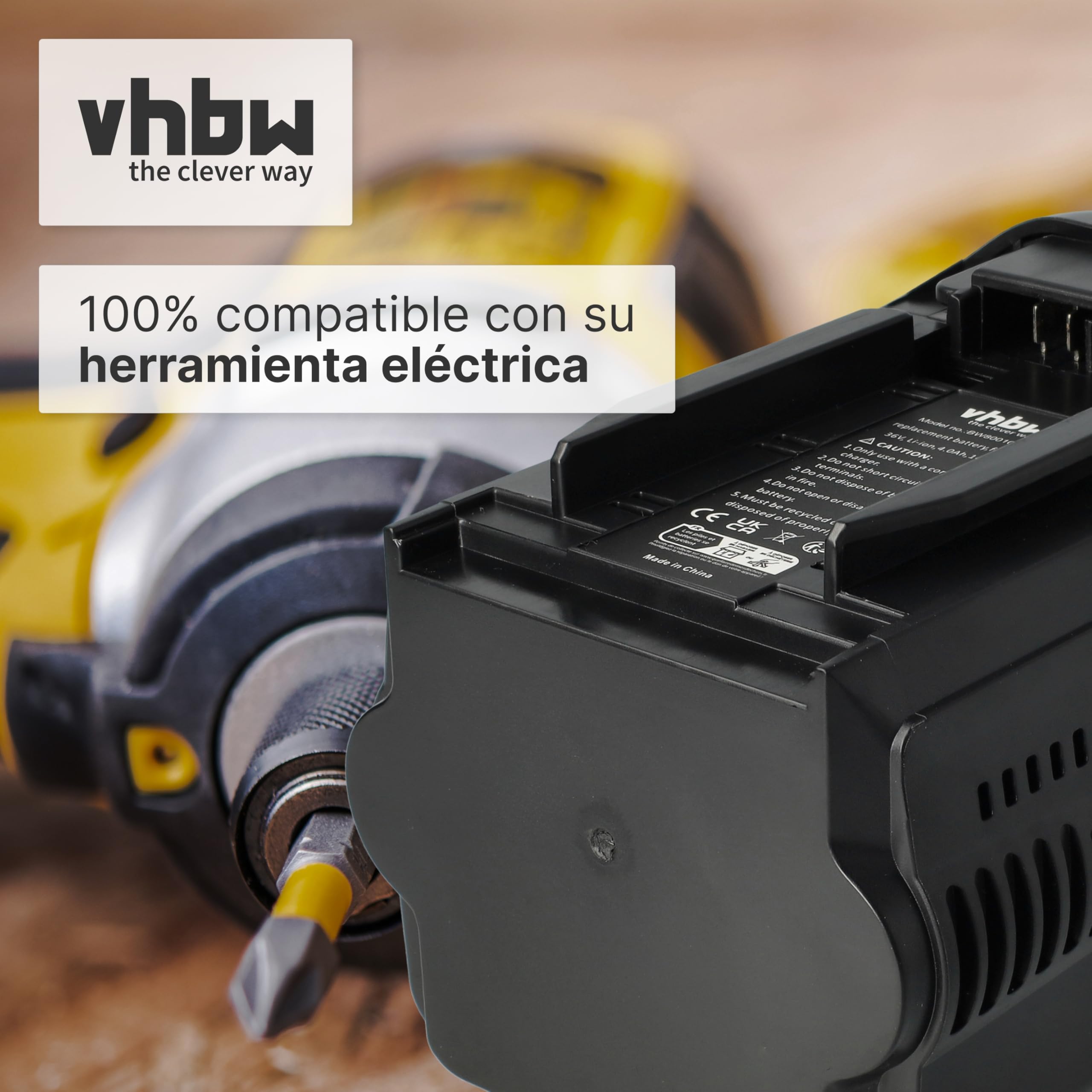 vhbw Batería Compatible con Hilti TE6-A36, TE 6-A36 AVR, TE 500-A36, CPC 36V Herramienta (4000 mAh, Li-Ion, 36 V)