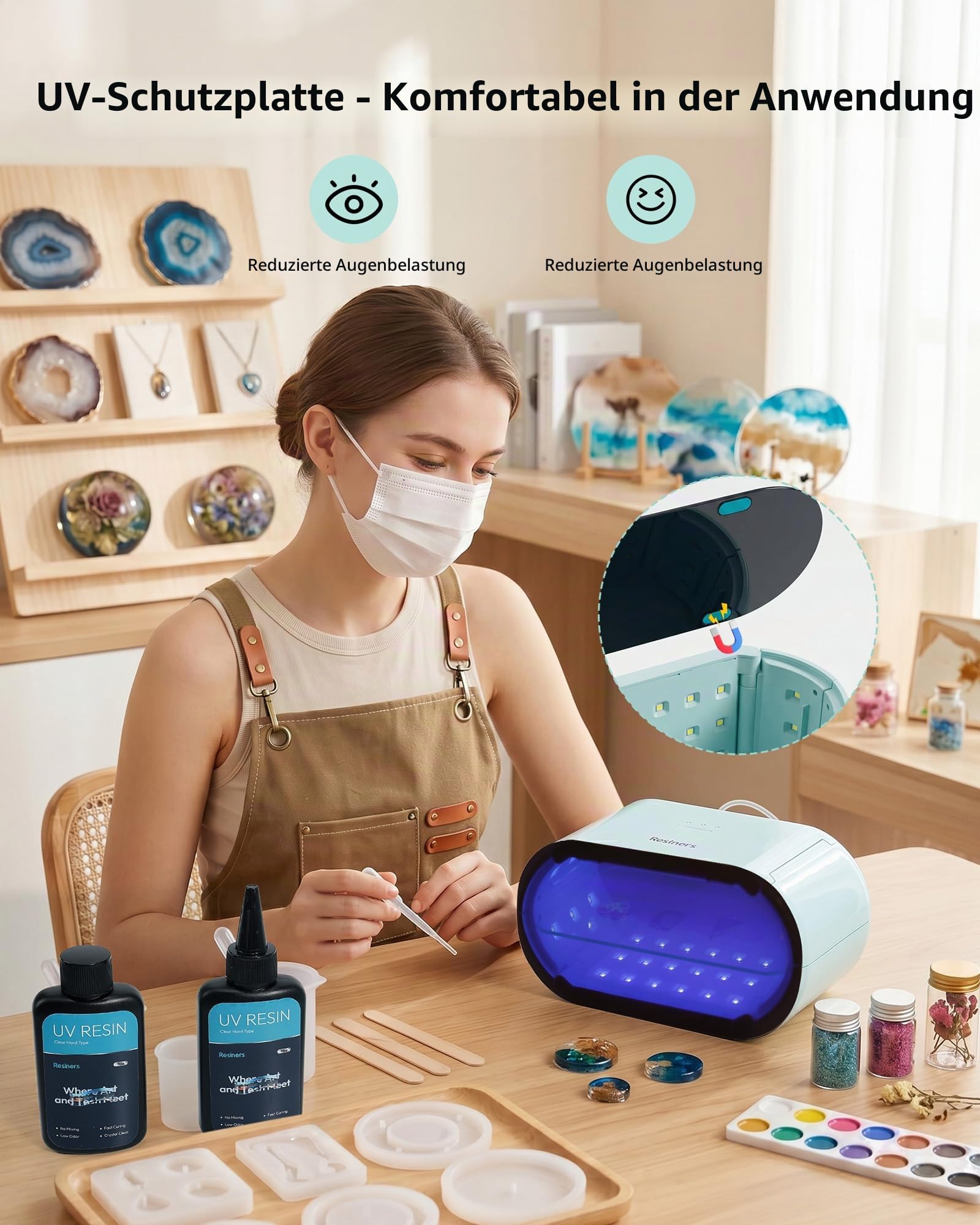 Resiners UV-Licht für Resin, Schnelle Aushärtung mit 360° UV-Abdeckung