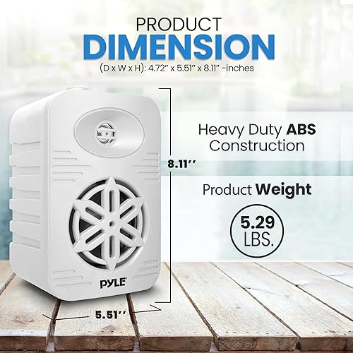 Vista 2 de Pyle USA - Par de altavoces para interiores y exteriores, sistema de altavoces de rango completo de 2 vías de 300 W, doble impermeable, 4 pulgadas