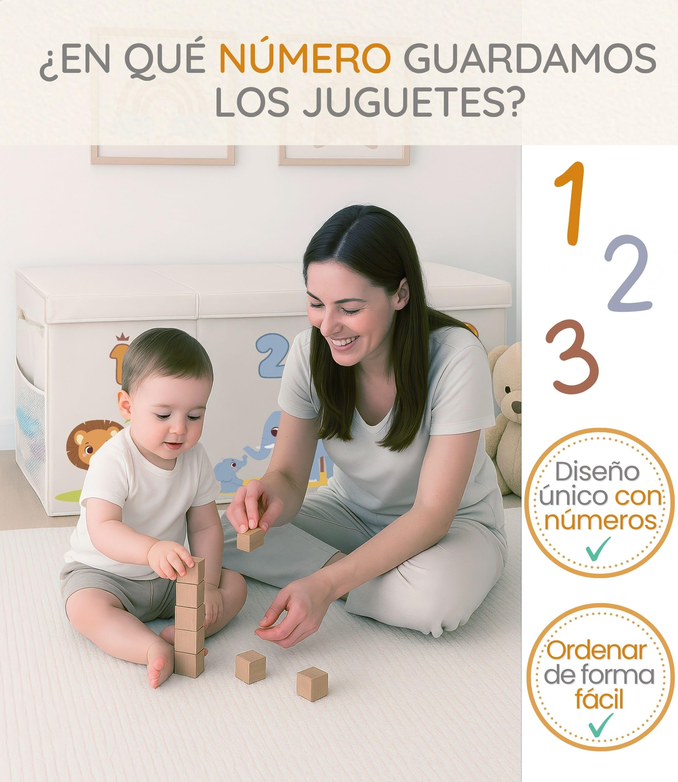 Baúl Juguetes Infantil Grande XL, Caja Juguetes Almacenaje - Selva