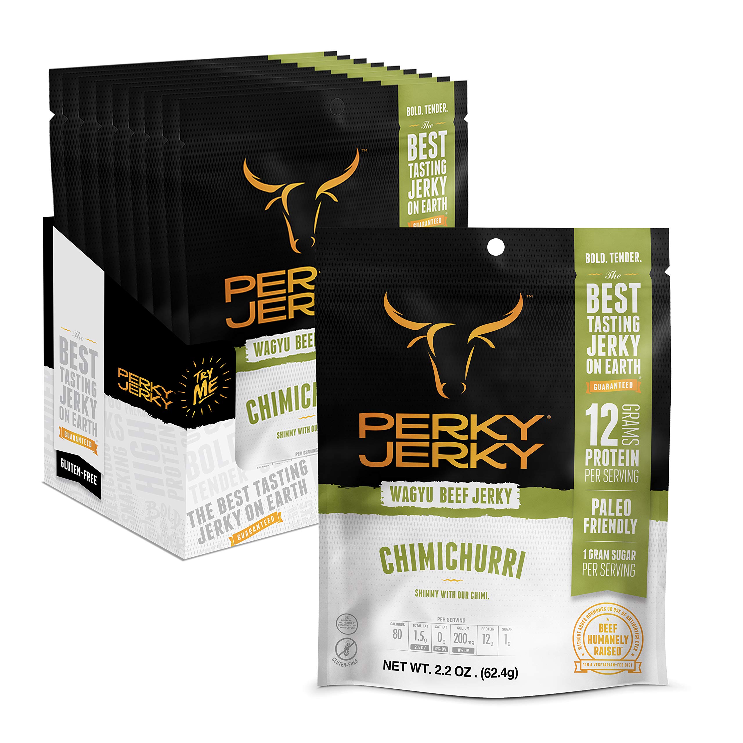 Buy Perky Jerky Beef, Chimichurri, 2.2 Ounce (Pack of 8) 200mg sodium