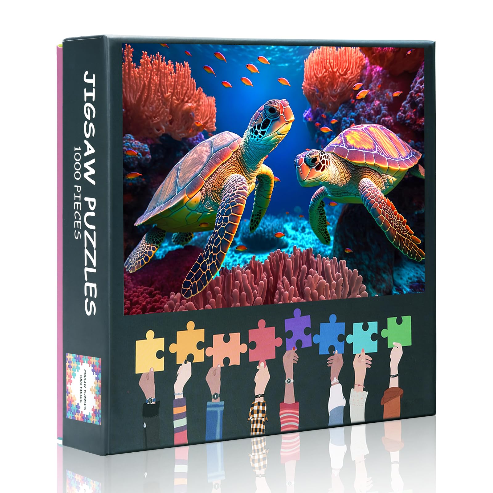 Challenging Jigsaw Puzzles UK, Sea Turtle in Coral Reef Underwater Scene