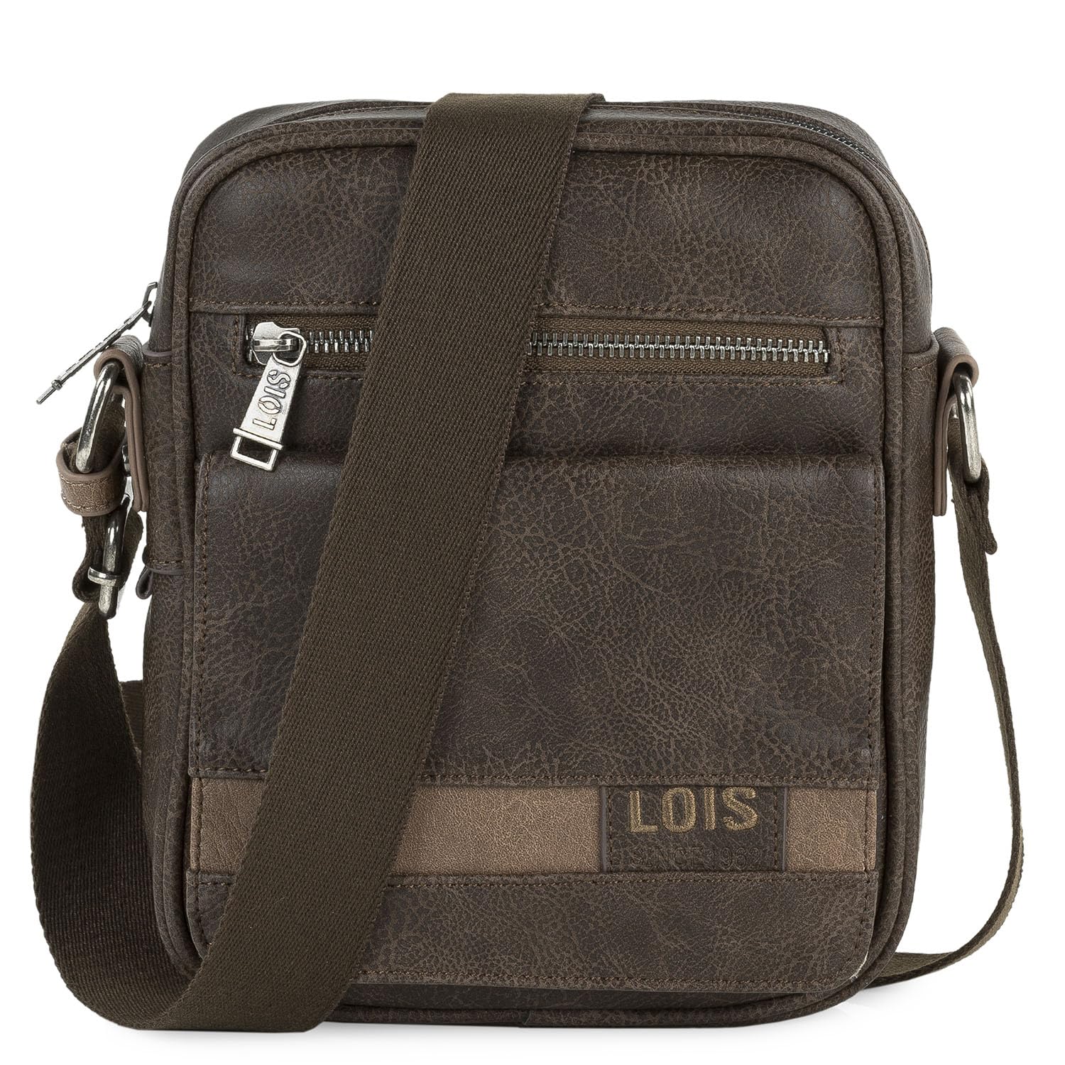 Lois - Bolso Hombre Piel Vegana Estilo Moderno, práctico y elegante Bandoleras Hombre Piel Sintética ideal para viajes y trabajo, urbana y funcional