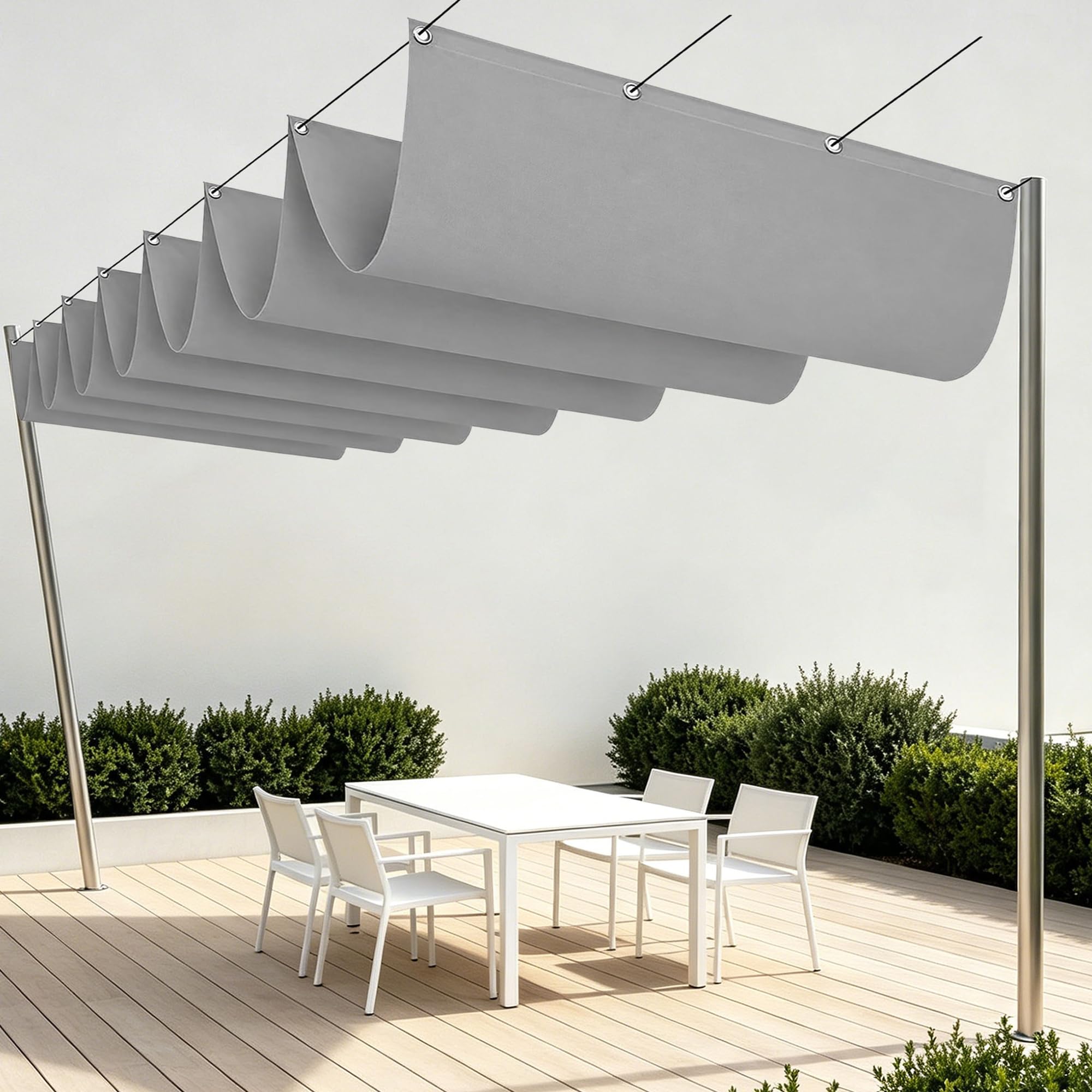 Filet d'ombrage rectangle 850x420 toile rétractable vague étanche extérieur patio
