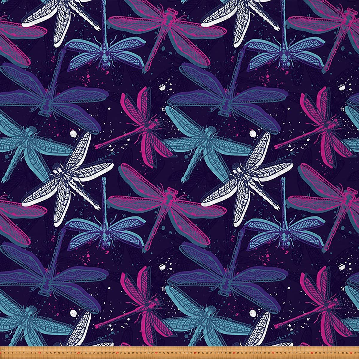 Loussiesd Upholstery Dragonfly Fabric for Chairs - Natural Ornamental Outdoor by The Yard - Wild Animal for Home DIY Projects - 10 Yard (L920*W150cm) Colorful