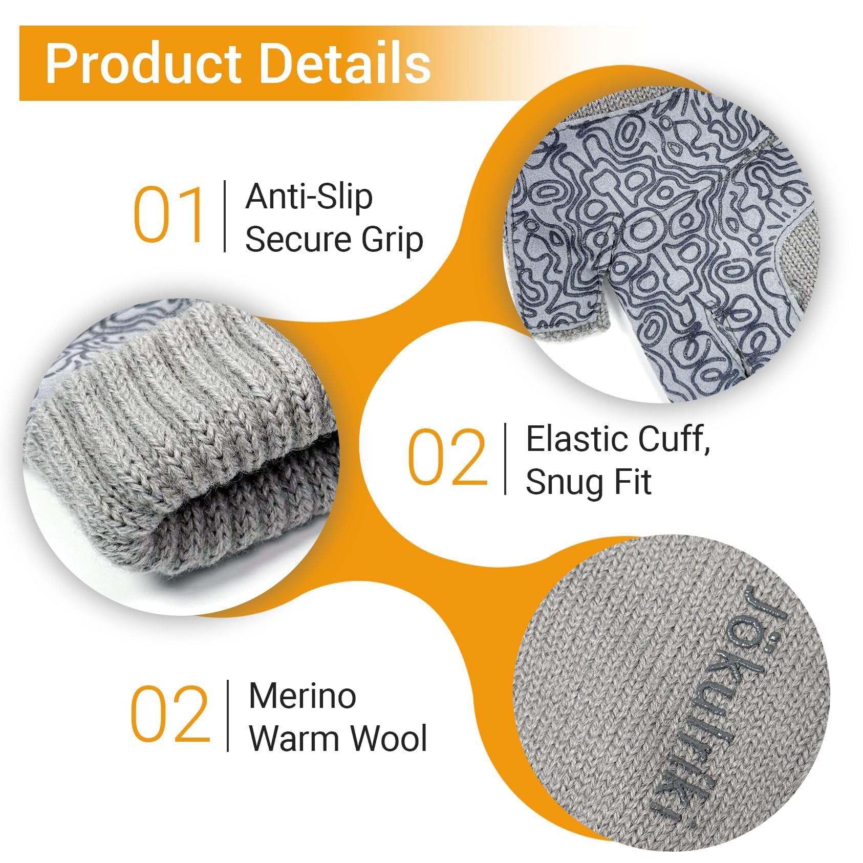 Jökulríki Guantes de lana merino sin dedos cálidos para hombres y mujeres, guantes de invierno para clima frío