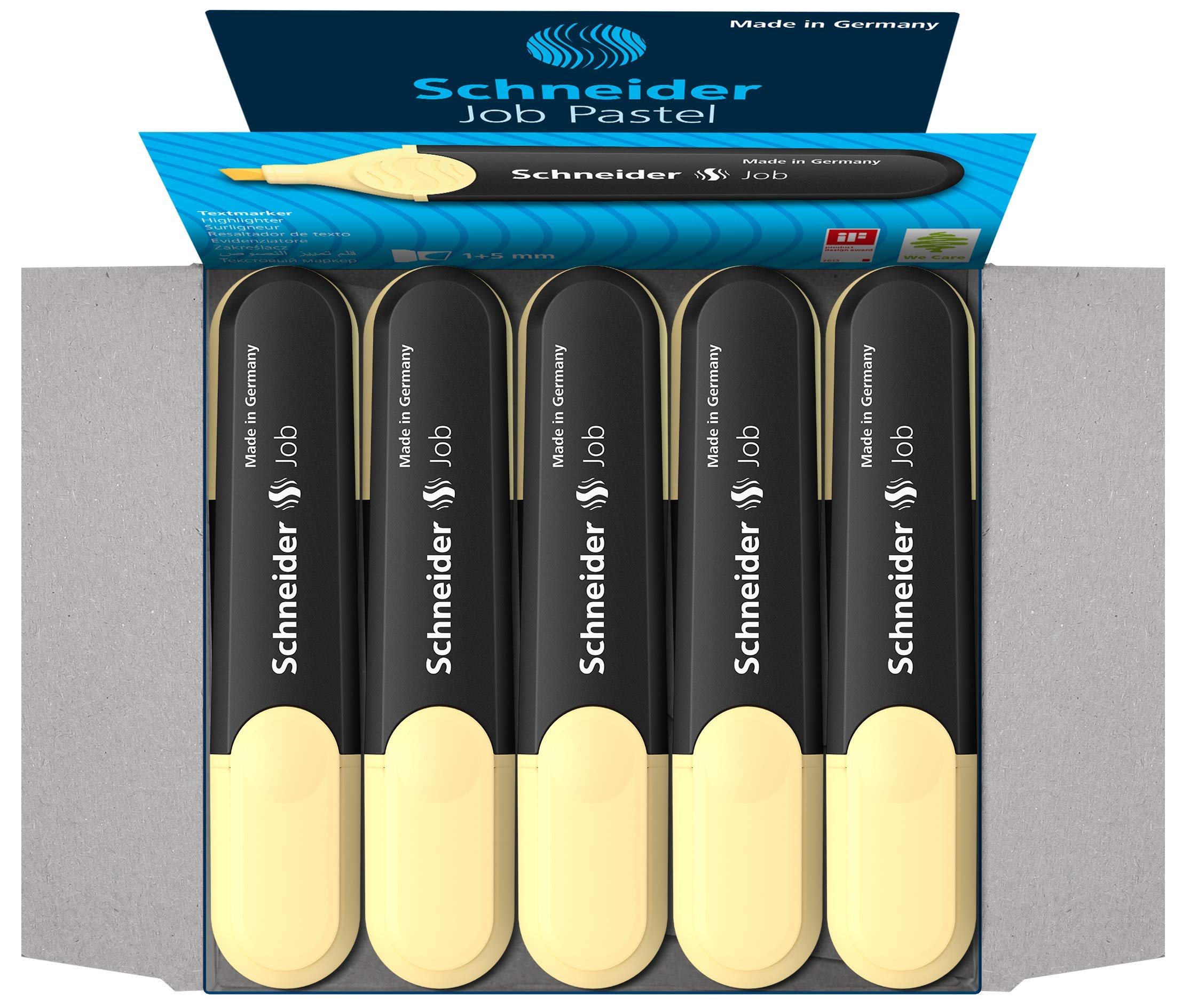 SCHNEIDER - Marcador Job Pastel, Color vainilla, 10 Unidades - SH1525