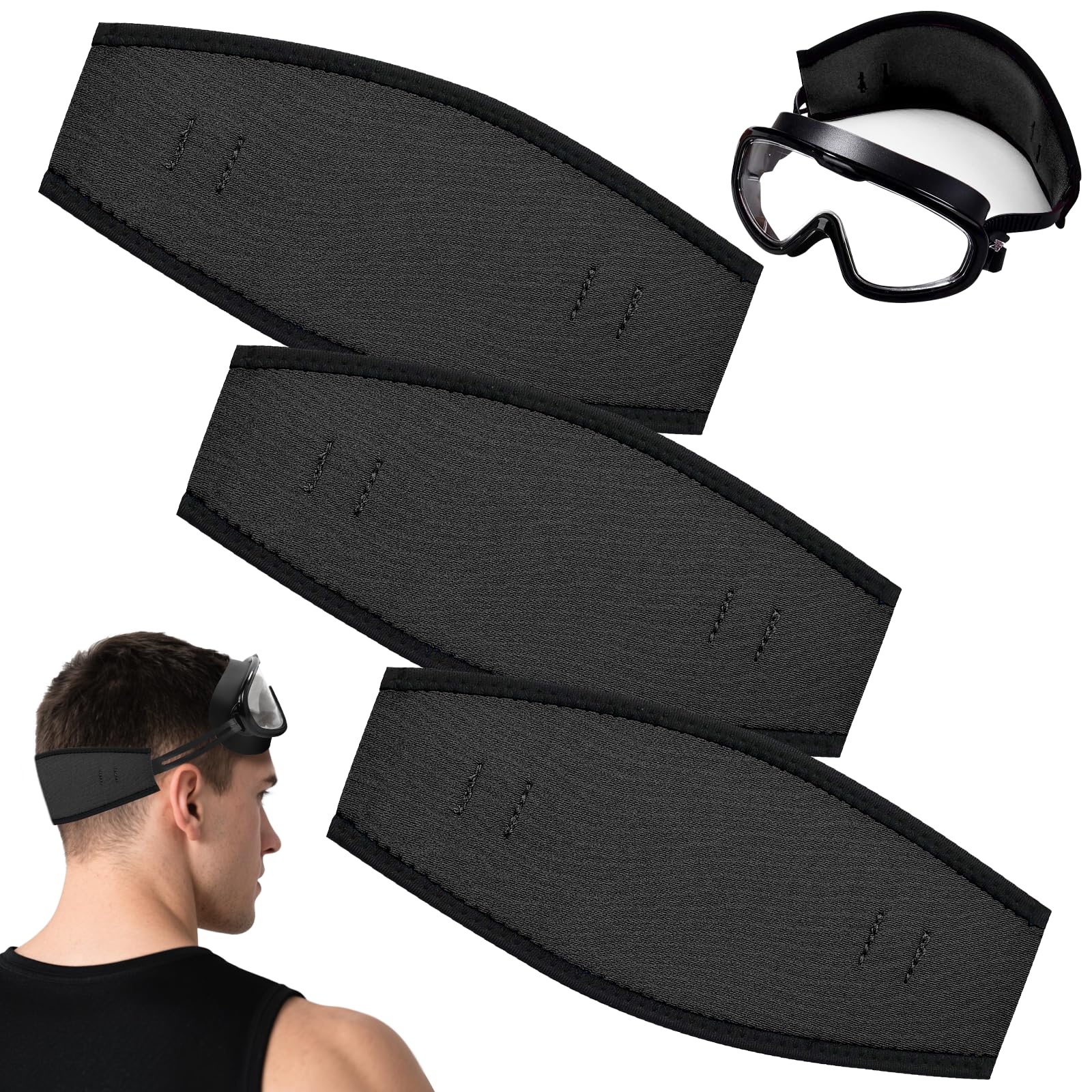 Sangle de Masque Plongée Néoprène 3PCS pour Snorkeling Sous-Marine