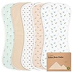 Organic Burp Cloths Baby Boy & Girl - 5-Pack Super Absorbent Cotton Burping Cloths for Babies, Soft & Plush Newborn Spit Up Rags, Infant Towels for Milk Spit Up, Unisex, Large 21 x 10 (Roarsome)