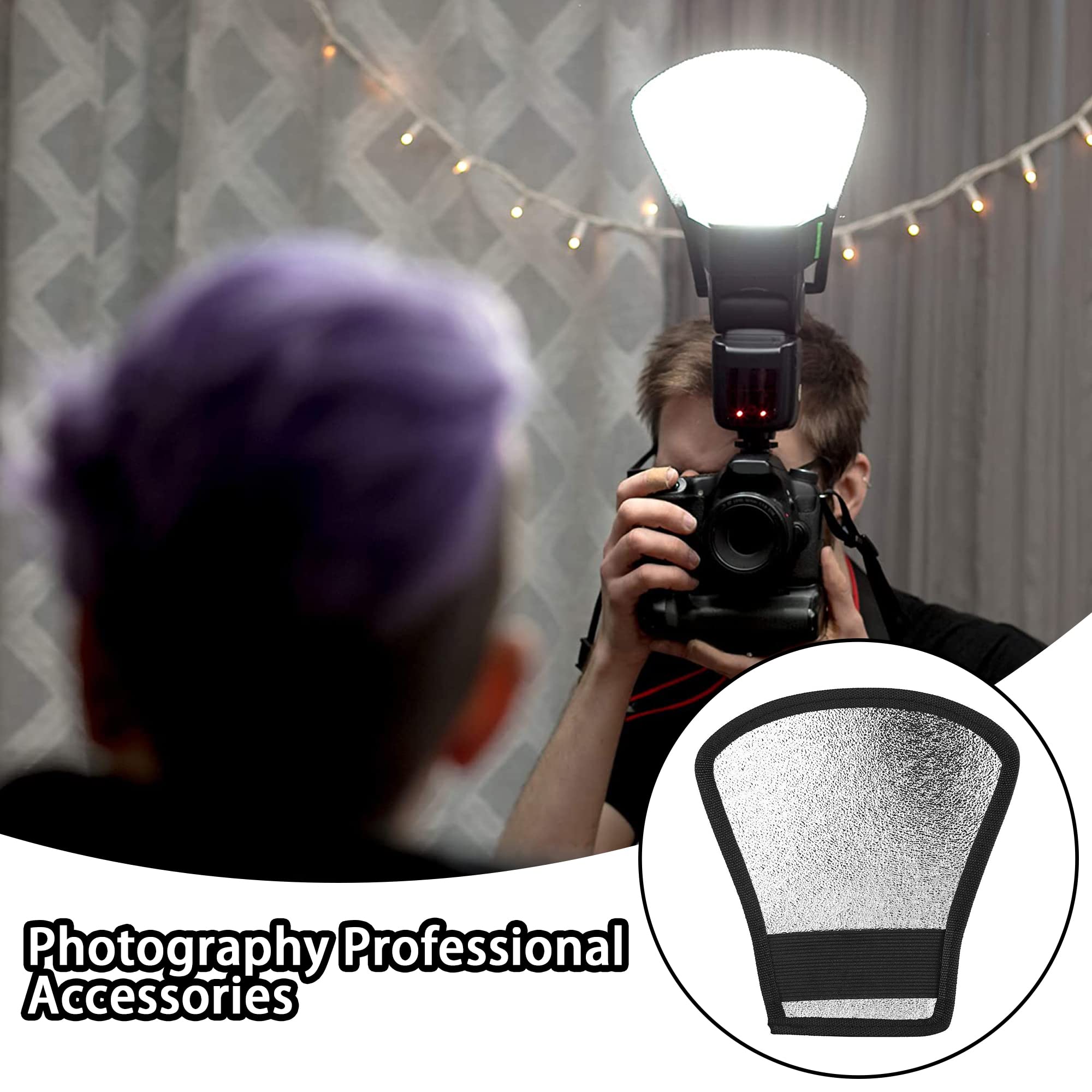 2PCS Difusor De Flash Speedlite Softbox Difusor de Flash Plateado Reflector De Flash PequeñO Softbox portátil Plegable Difusor De Flash PortáTil Reflectores portátil para fotografía
