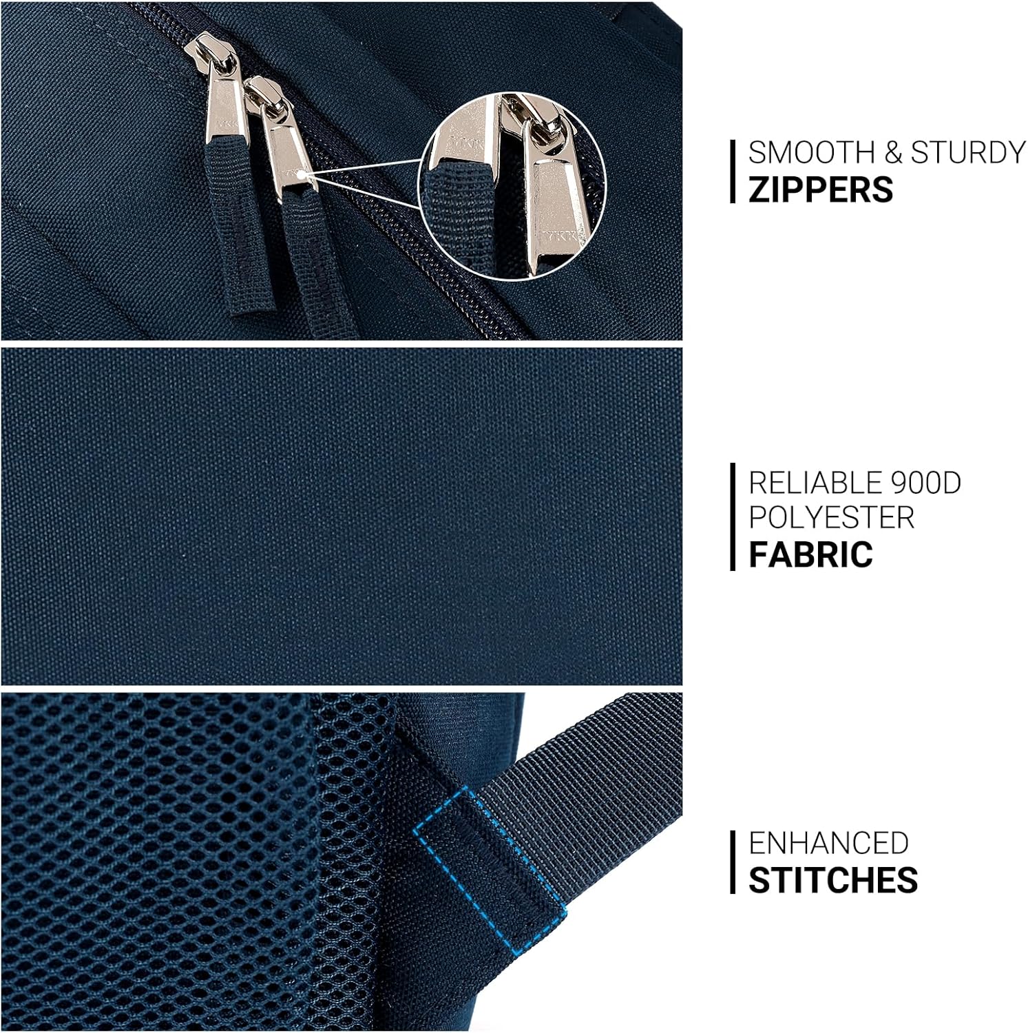 ZORFIN 26L Backpack for College, and Travel: Water Resistant Bookbag - Steel blue - Image 6