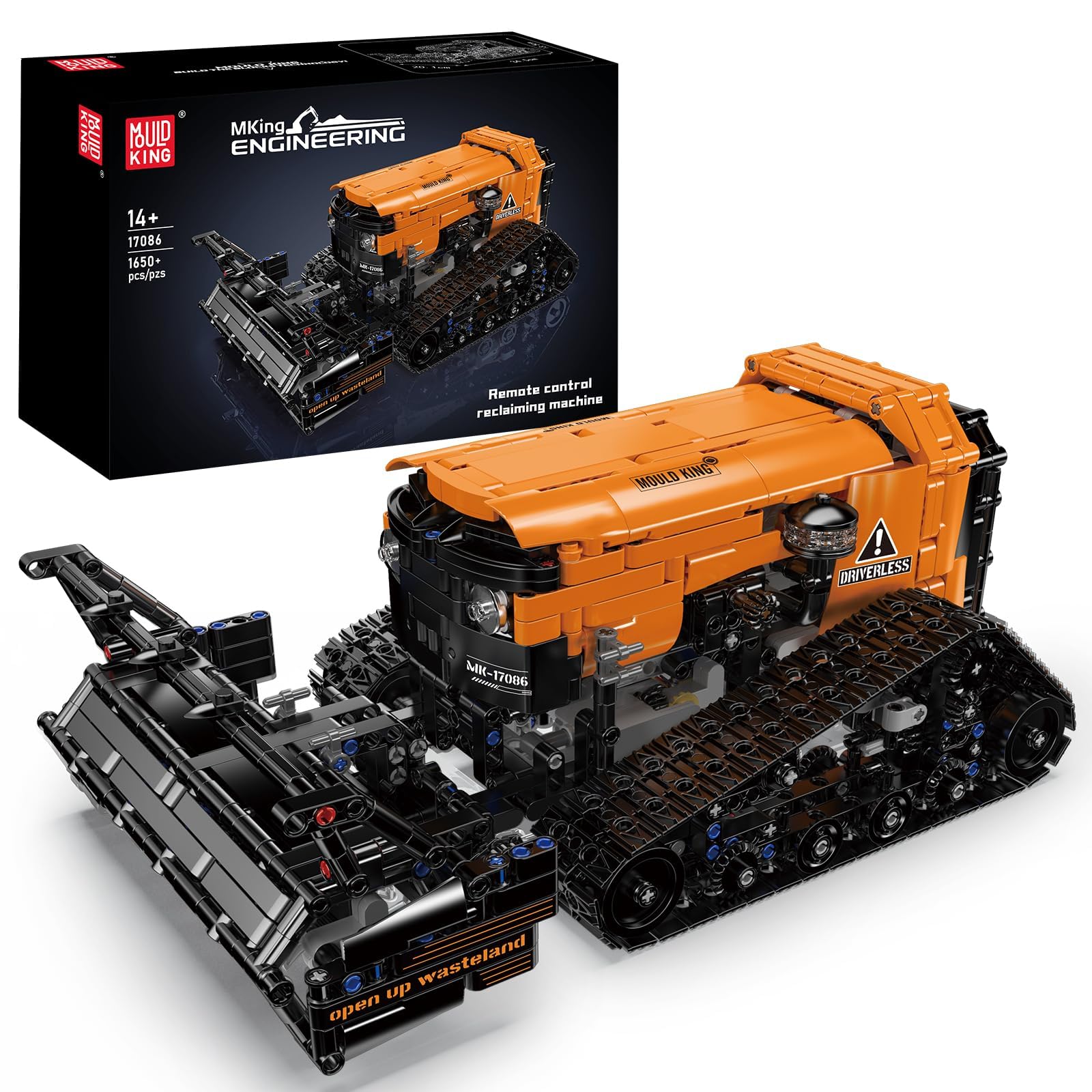 Mould King 17086 - Set di costruzione di macchine per il riciclaggio tecnico, modello motorizzato per impieghi gravosi con app e telecomando, oltre 1650 pezzi, kit MOC meccanico avanzato per adulti