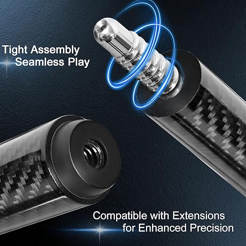 Miniatura 6 de Carbon Fiber Pool Cue Stick Low Deflection Shaft Professional Billiard Cue Stick with Hard Case and Accessories,12.5mm Tip, 58",20OZ 21OZ