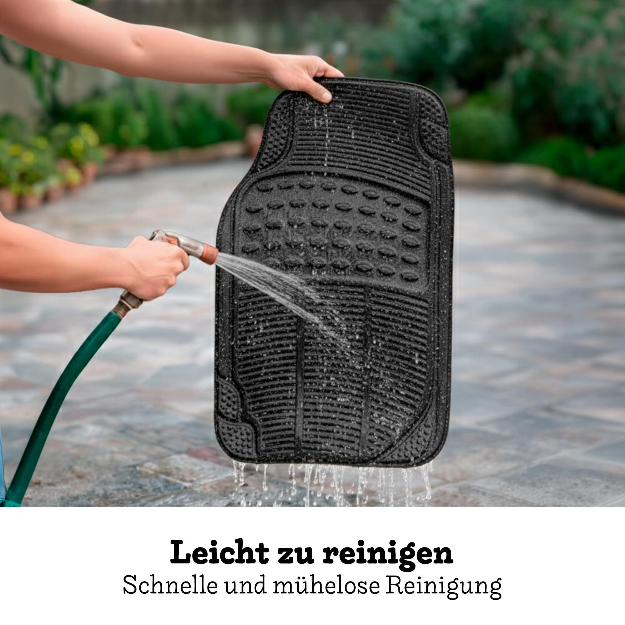 Universelle Autofußmatten, 5-teiliges Set für den Innenraum (2 vorne + 2 hinten + 1 Kofferraummatte), Flexible PVC-Gummimatte wasserdicht, antirutschmatte Auto und zuschneidbar