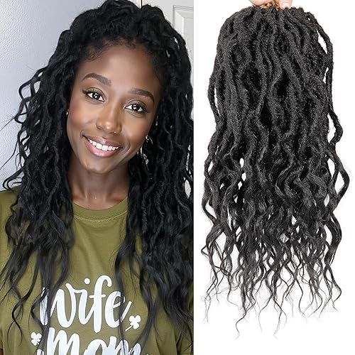 Miniatura 58 de 8 paquetes de rastas de cabello sintético de ganchillo de 18 pulgadas, rastas sintéticas bohemias con extremos rizados, cabello de ganchillo suave